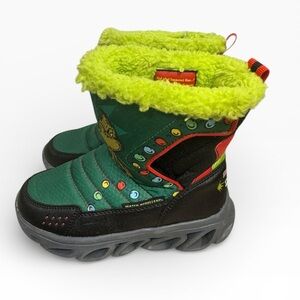Skechers Dr Seuss Grinch Light Up Winter Boots Toddler Kids US 11